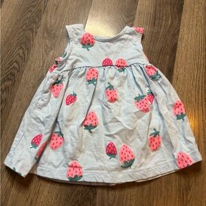 NWOT Carter's Blue Dress with Pink Strawberry Print